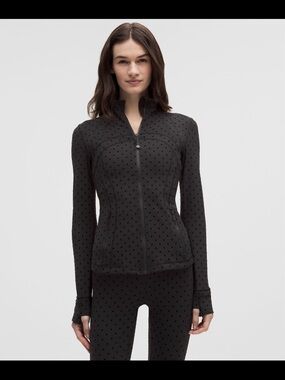 Lululemon Define Jacket Nulu Flocked Polka Dot - Black